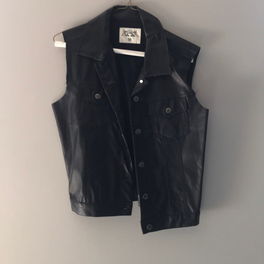 Faux leather vest